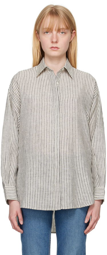 Риза rag & bone Ryan Striped Linen Shirt Бяло | WAW24PA0173817, 0