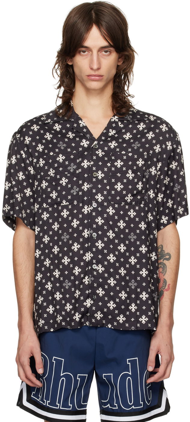 Риза Rhude Patterned Shirt Черно | RHPF24SR02450