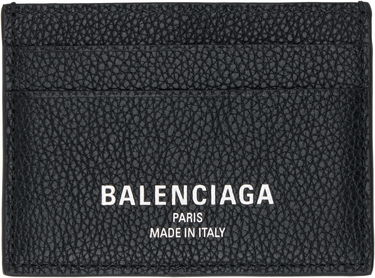 Портфейл Balenciaga Textured Leather Card Holder Черно | 806637 2ABDD, 0