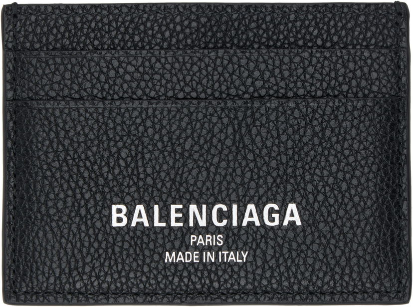 Портфейл Balenciaga Textured Leather Card Holder Черно | 806637 2ABDD