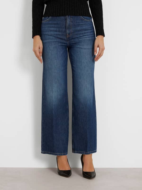 Панталони и дънки GUESS Wide Leg Denim Pant Тъмно синьо | W4GA1JD5DR3, 0