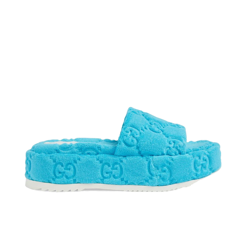Кецове и обувки Gucci GG Platform Sandal Blue Тюркоазено | 700599 U2O00 4917