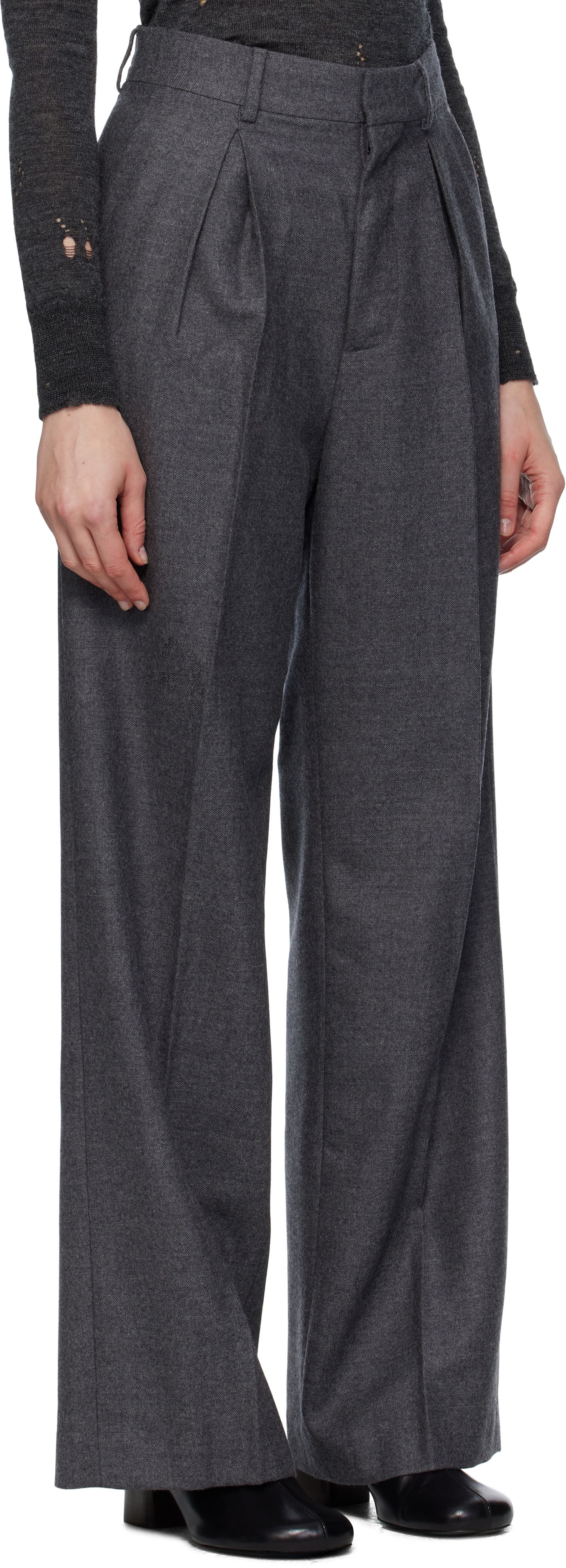Панталони Maison Margiela MM6 Maison Margiela Tailored Wool Trousers Сиво | S52KA0540 M35466, 1