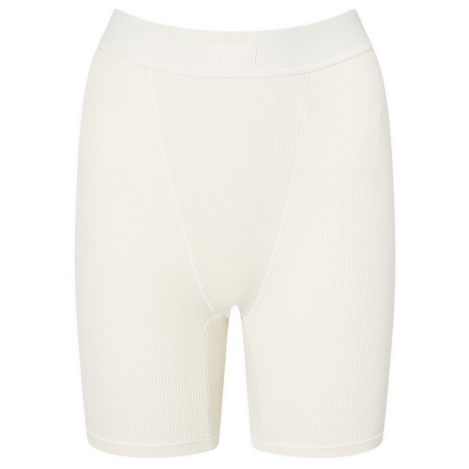 Къси панталони SKIMS Ribbed Cotton Boxer Shorts Бяло | PN-HWS-0042-BN, 0
