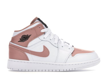 Кецове и обувки Jordan Air Jordan 1 Mid 'White Rose Gold' (GS) Розово | 555112-190, 0