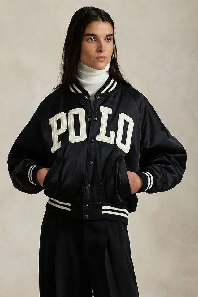 Polo Oversize Transitional Satin Bomber Jacket
