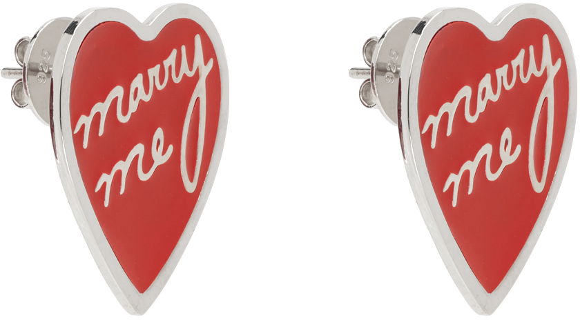 Обеци Chopova Lowena Chopova Lowena 'Marry Me' Heart Earrings Червено | W6344, 1