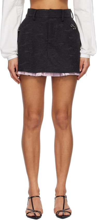 Пола Charles Jeffrey Loverboy Aberdeen Patterned Layered Miniskirt with Hardware Сиво | 52050202, 0