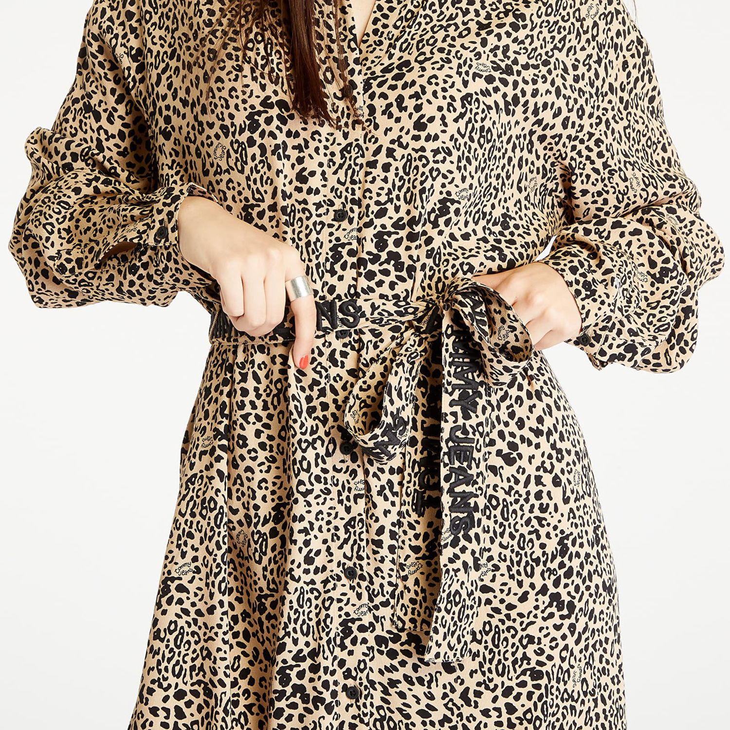 Pокля Tommy Hilfiger Leo Belted Midi Dress Бежово | DW0DW16927 0GI, 1