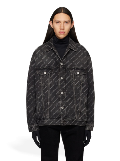 Яке Balenciaga Logomania Denim Jacket Черно | 724738-TBP47-1270