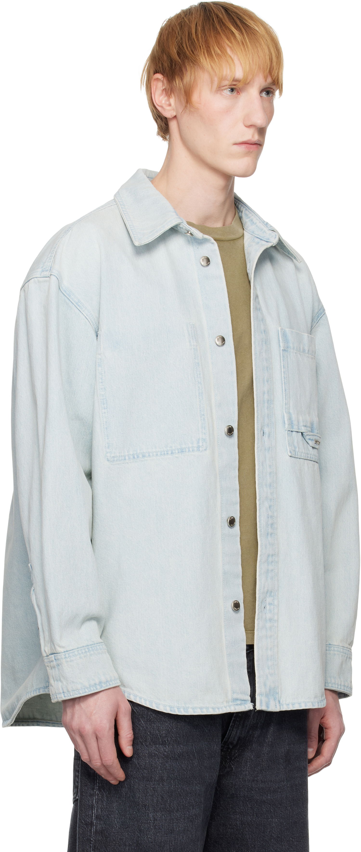 Риза WOOYOUNGMI WOOYOUNGMI Denim Shirt Синьо | W251SH16, 1