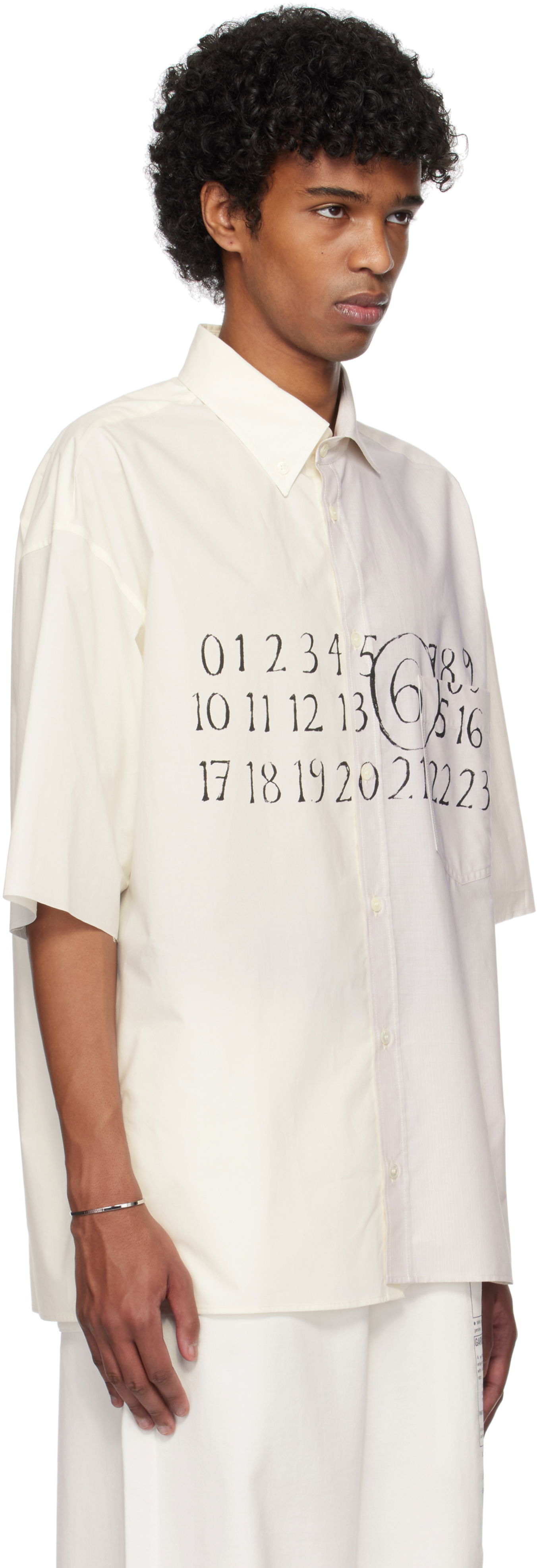Риза Maison Margiela MM6 Maison Margiela Asymmetric Poplin Shirt Бяло | SH0DR0007 MTN041, 1