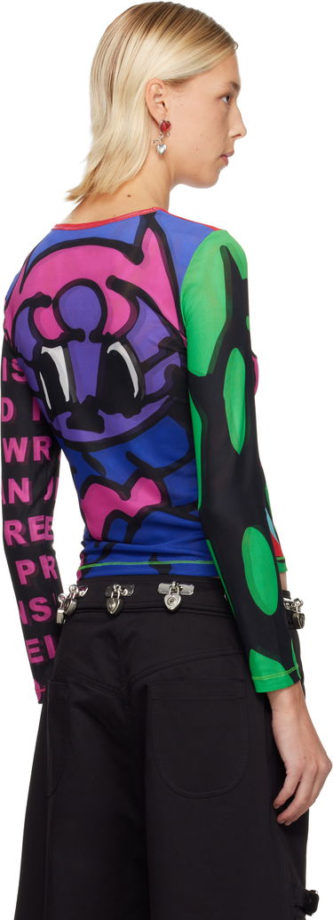 Тениска Chopova Lowena Graphic Print Tiny Mesh Long Sleeve T-Shirt Многоцветен | 2416, 2