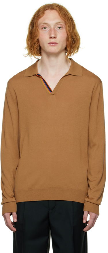 Поло тениска Paul Smith Paul Smith Stripe Detail Polo Кафяво | M1R-566X-J01790, 0