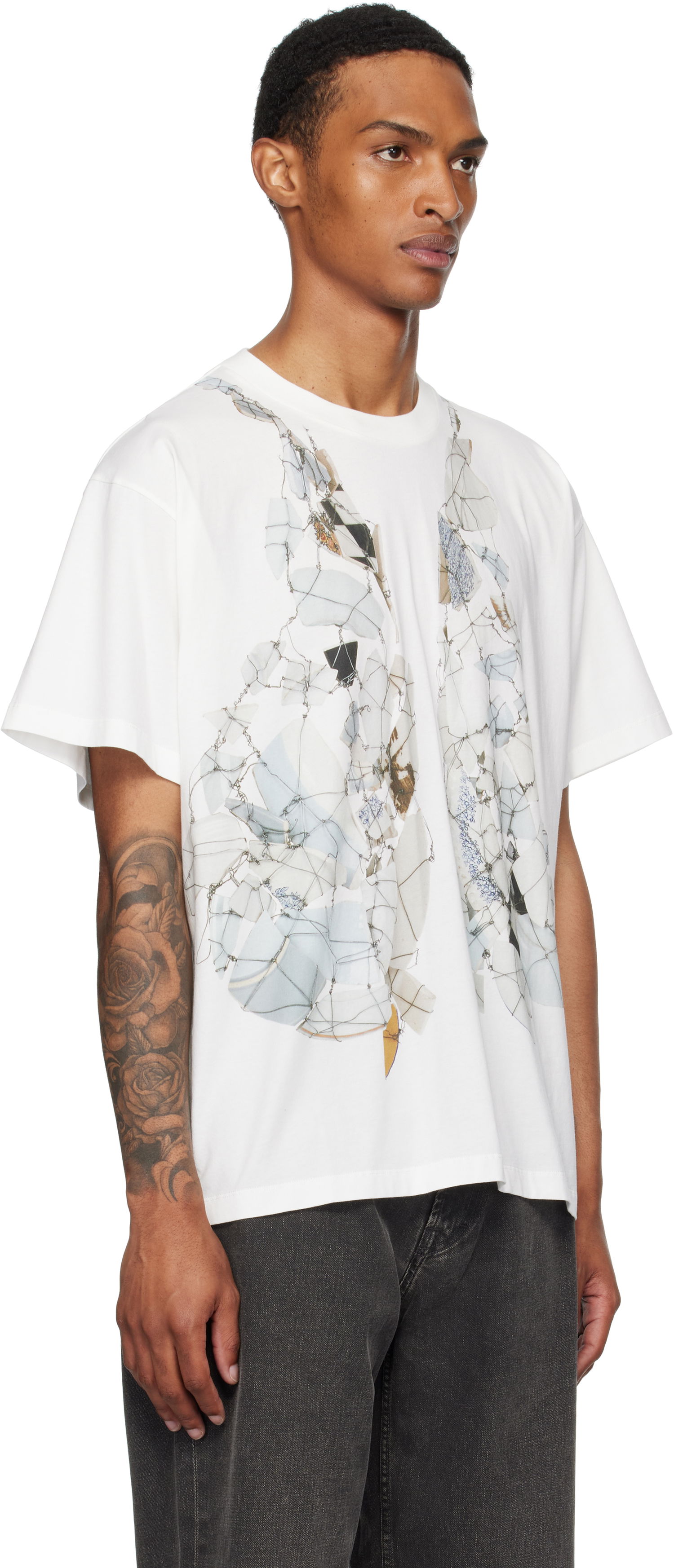 Тениска Maison Margiela MM6 Maison Margiela Printed T-Shirt Бяло | SH0GC0056 S24312, 1