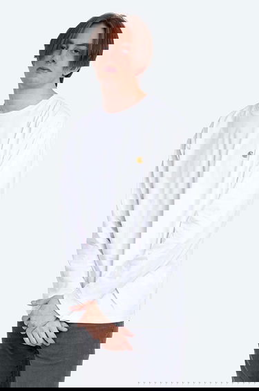 Тениска Carhartt WIP Long-sleeved T-shirt Бяло | I026392.WHITE.GOLD, 4