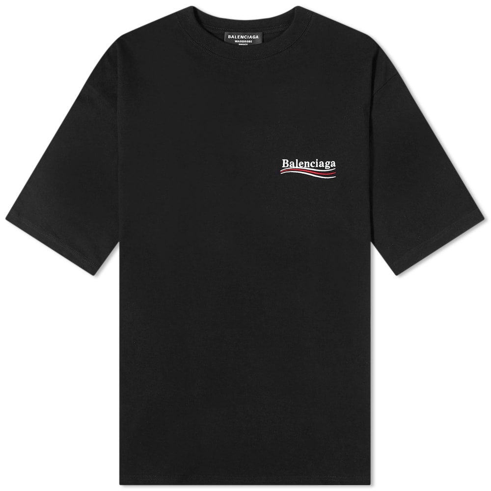 Тениска Balenciaga Oversized Political Campaign Logo Tee Черно | 641675-TKVJ1-1070, 0