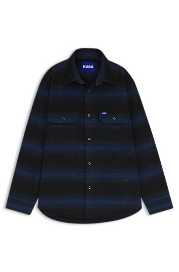 Oversized-fit shirt with shadow stripe
