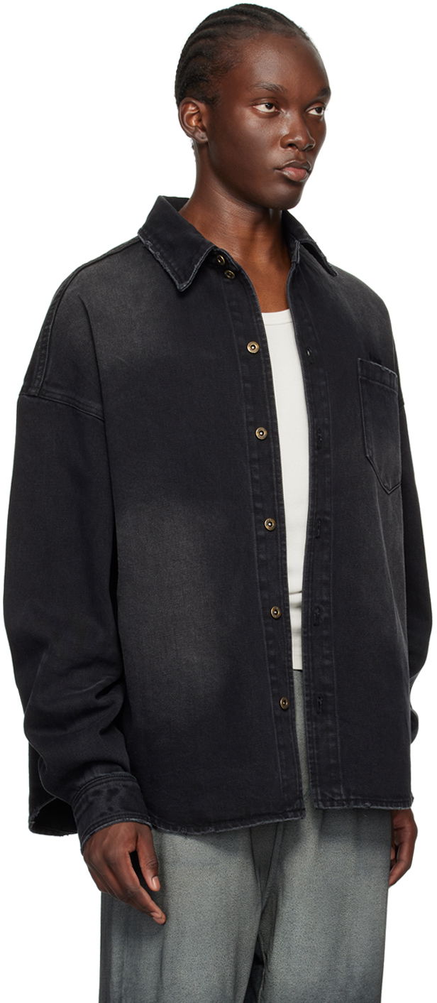 Риза We11done Distressed Denim Shirt Черно | WD-DB2-24-354-U-BK, 1