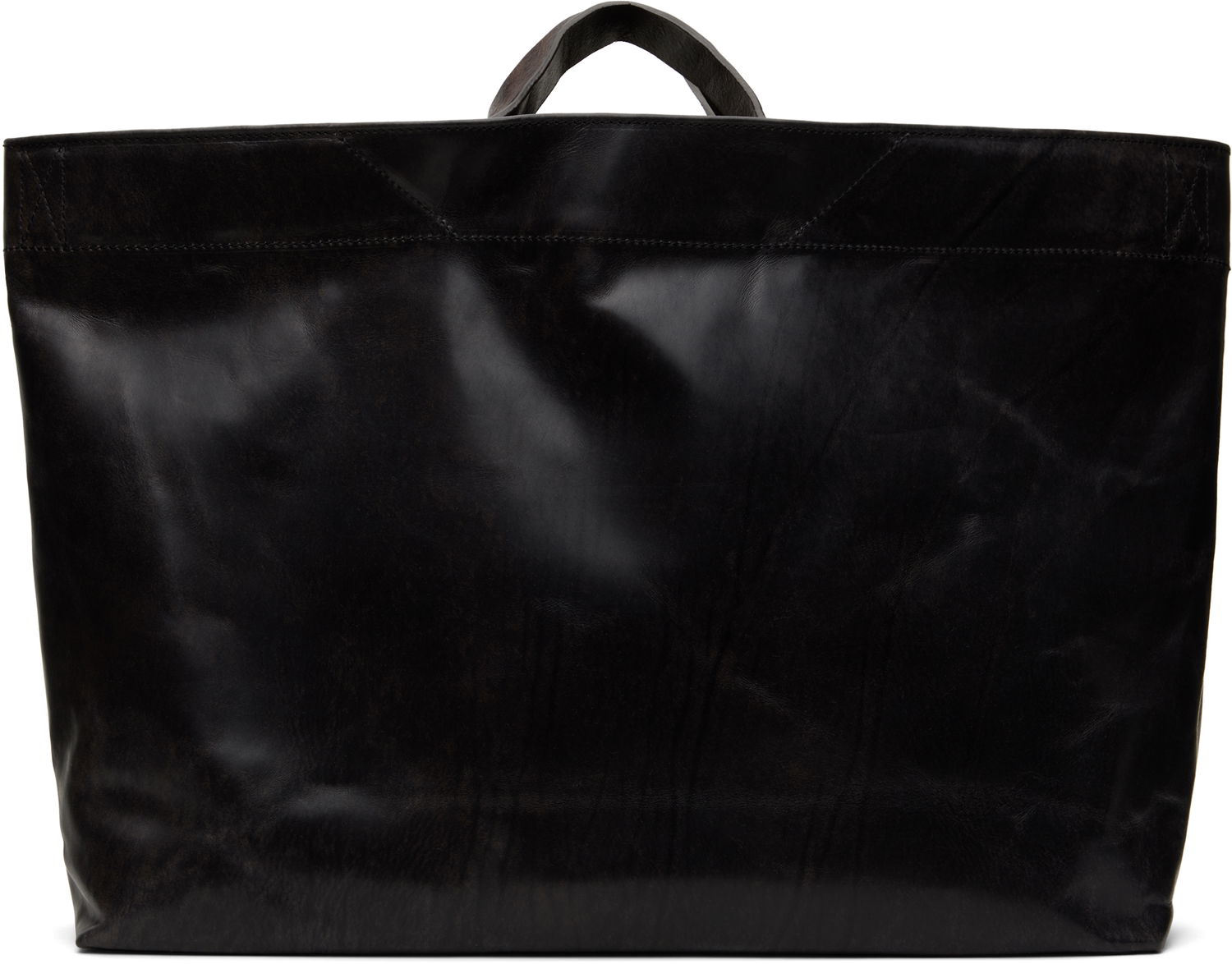 Голяма пазарска чанта OUR LEGACY Our Legacy Oblong Leather Tote Черно | A2258TV, 0