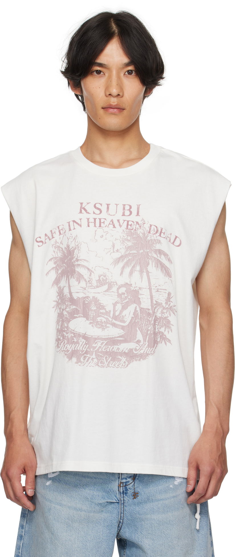 Потник Ksubi Ksubi Paradiso Cut Off Tank Top Бяло | MPF25TA002