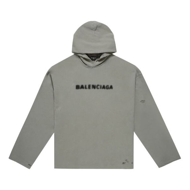 Суитчър Balenciaga Blurred Logo Distress Hoodie Зелено | 661711TKVD68174, 0
