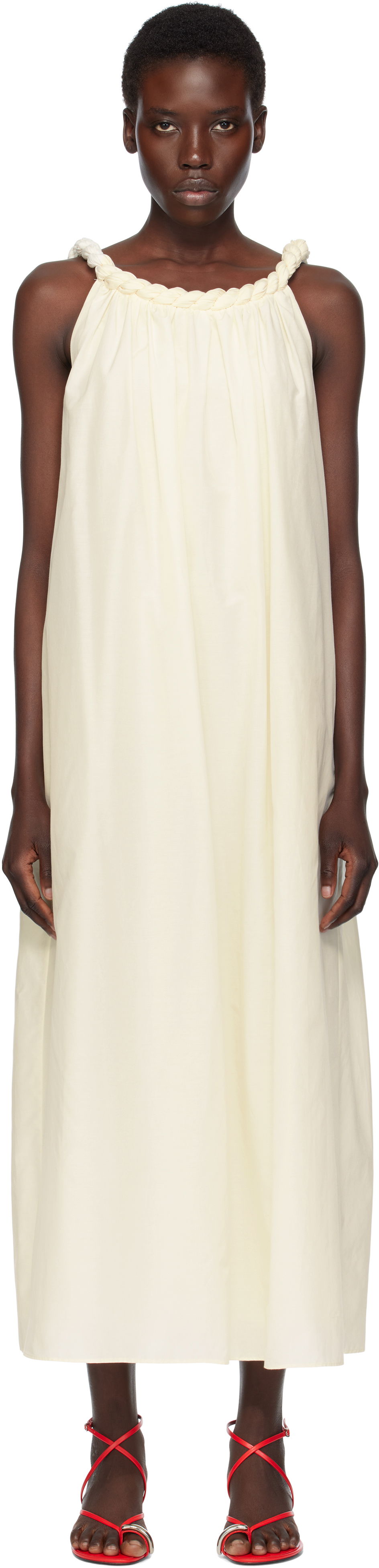 Pокля Loulou de Saison Loulou de Saison Kika Maxi Dress Бяло | KIKA, 0