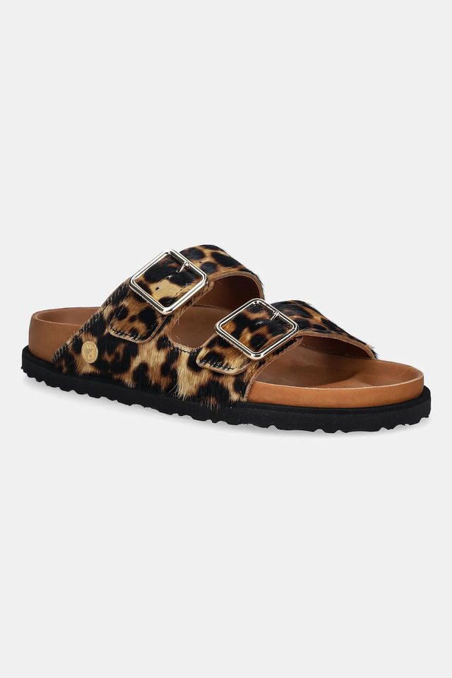 Leopard Print Buckled Sandals 1774 Arizona FUR