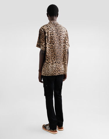 Риза Dolce & Gabbana Dolce & Gabbana Leopard Print Linen Shirt Кафяво | G5LG9TFS4D3HY13M, 2
