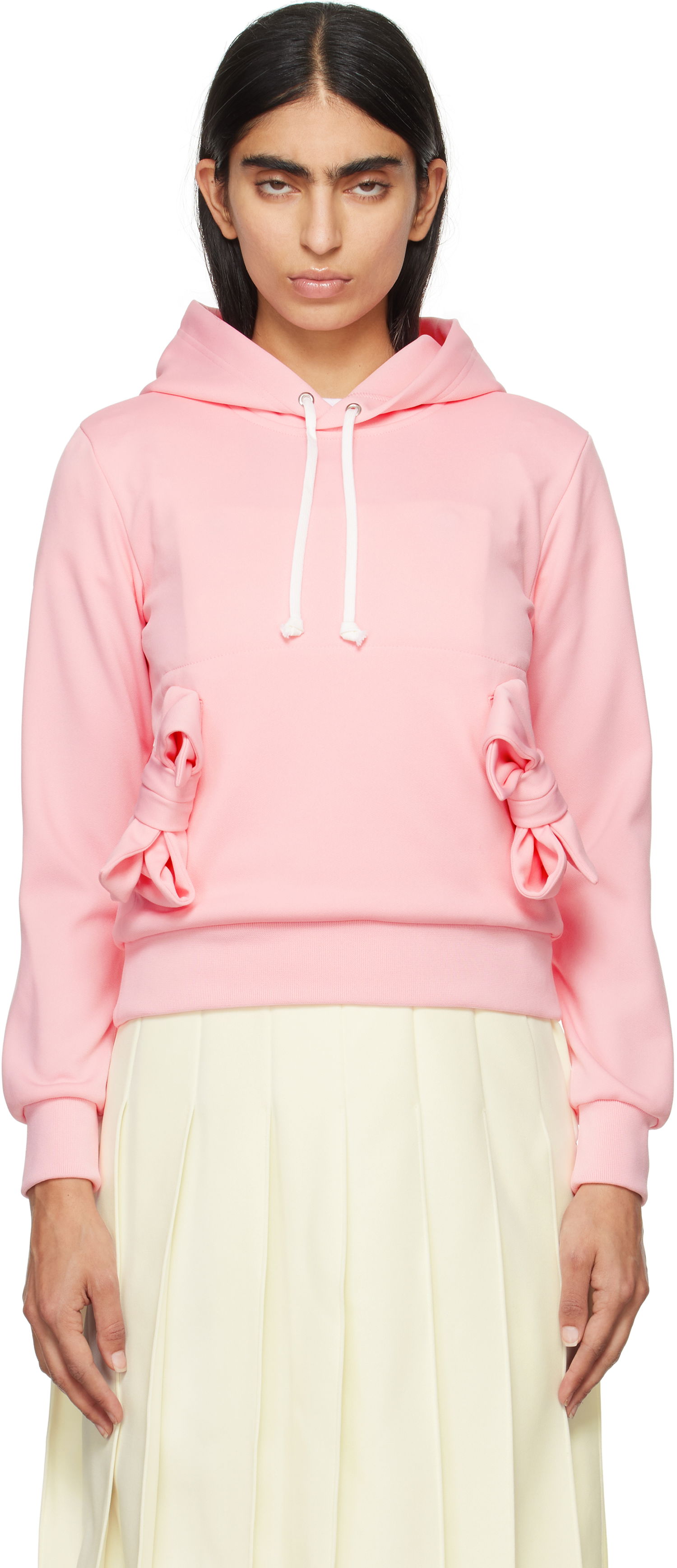 Суитчър Comme des Garçons Girl Polyester Jersey Bow Hoodie Розово | NN-T002-051, 0