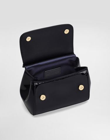 Дамска чанта Dolce & Gabbana Dolce & Gabbana Mini Sicily Patent Leather Bag Черно | EB0003A106780658, 3