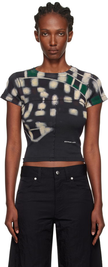 Тениска Eckhaus Latta Eckhaus Latta Lapped Baby T-Shirt Черно | 303-EL-PF25-P -, 0