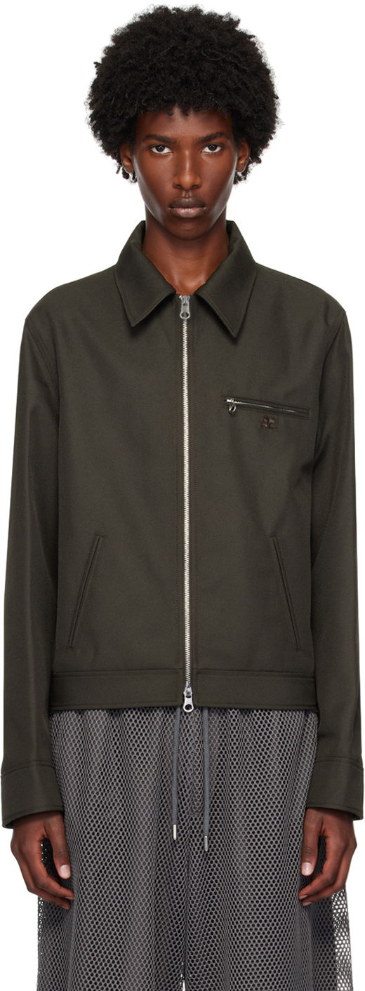 Яке бомбър Courrèges Signature Retro Zip-Up Jacket Зелено | 324CBL204PL0056, 0