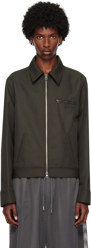Яке бомбър Courrèges Signature Retro Zip-Up Jacket Зелено | 324CBL204PL0056, 0