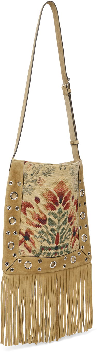 Чанта през рамо Valentino Garavani Nellcôte Jacquard Floral Shoulder Bag with Fringe and Studs Металик | 7W2B0R33JXK, 2