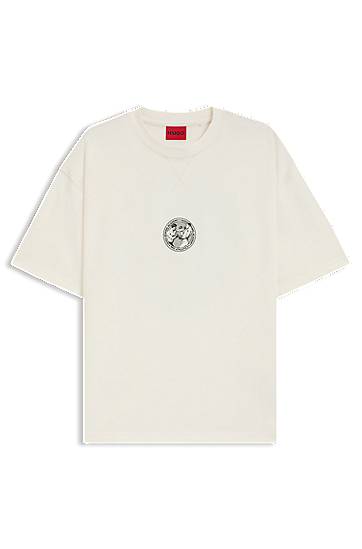 Тениска BOSS T-Shirt with Boxing Artwork Бяло | 50542366, 0