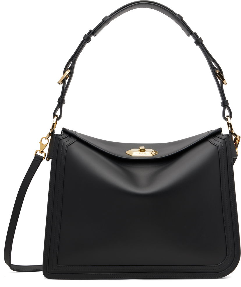 Чанта през рамо LANVIN Compagnon Asymmetrical Bag Черно | LW-BGLRMM-SMLE-H25