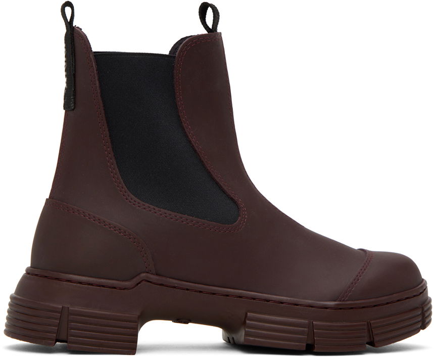 Кецове и обувки GANNI GANNI City Chelsea Boots Бургунди | S2073, 0
