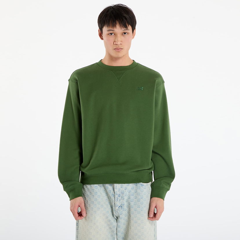 Суитчър New Balance Athletics French Terry Crew S Зелено | MT41506DAE