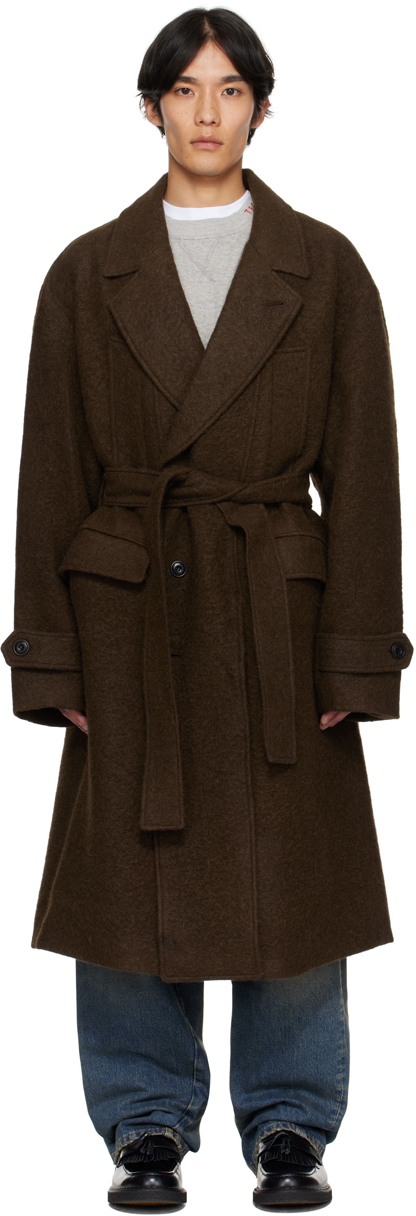 Палта Andersson Bell Andersson Bell Mattia Shaggy Wool Robe Coat Кафяво | awa714m, 0