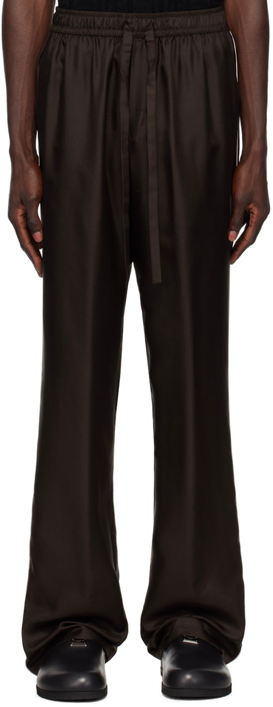 Панталони Dolce & Gabbana Silk Lounge Pants Кафяво | GVRMAZFU1S4, 0