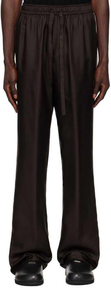 Панталони Dolce & Gabbana Silk Lounge Pants Кафяво | GVRMAZFU1S4, 0