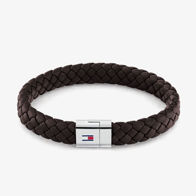 Braided Leather Bracelet with Clasp