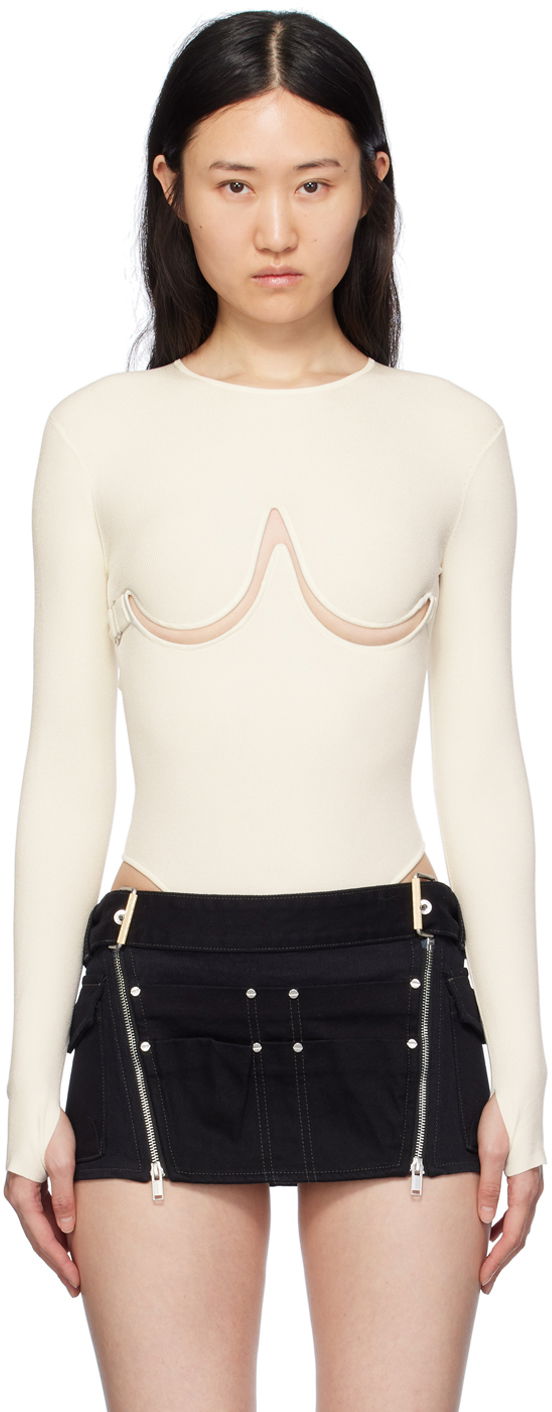 боди Dion Lee Double Underwire Bodysuit Бяло | A7791PS24, 0