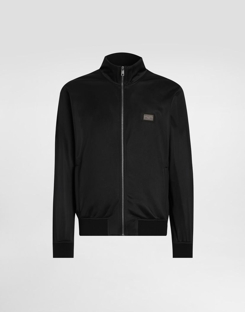 Суитчър Dolce & Gabbana Technical Jersey Sweatshirt With Branded Tag Черно | G9ABKTHU7B0N0000