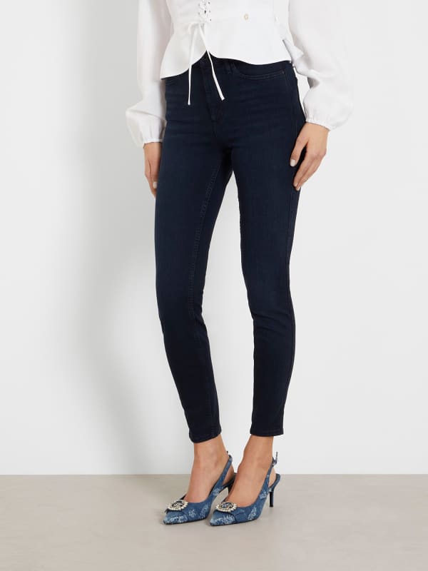Панталони и дънки GUESS High Rise Skinny Denim Pant Черно | W4GA46D3S00, 0