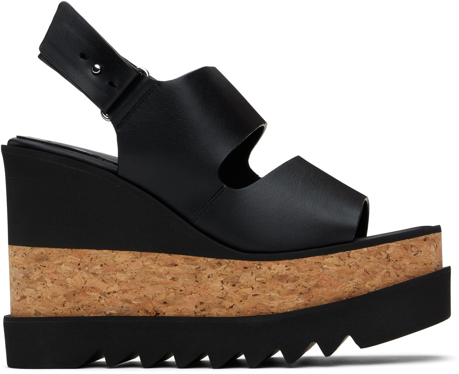 Кецове и обувки Stella McCartney Elyse Alter Mat Platform Wedges Черно | 810392AP00P0, 0