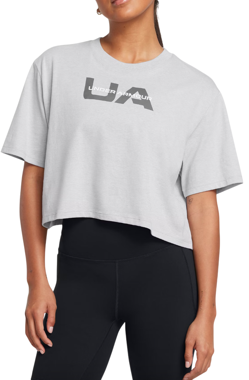 Съкратен топ Under Armour Cropped Branded Short Sleeve T-Shirt Сиво | 1386846-012, 0