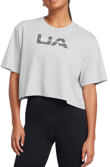 Съкратен топ Under Armour Cropped Branded Short Sleeve T-Shirt Сиво | 1386846-012, 0