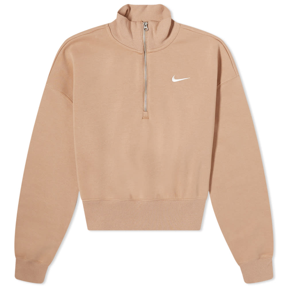 Суитчър Nike Phoenix Fleece Quarter Zip Crop Бежово | DQ5767-200, 0